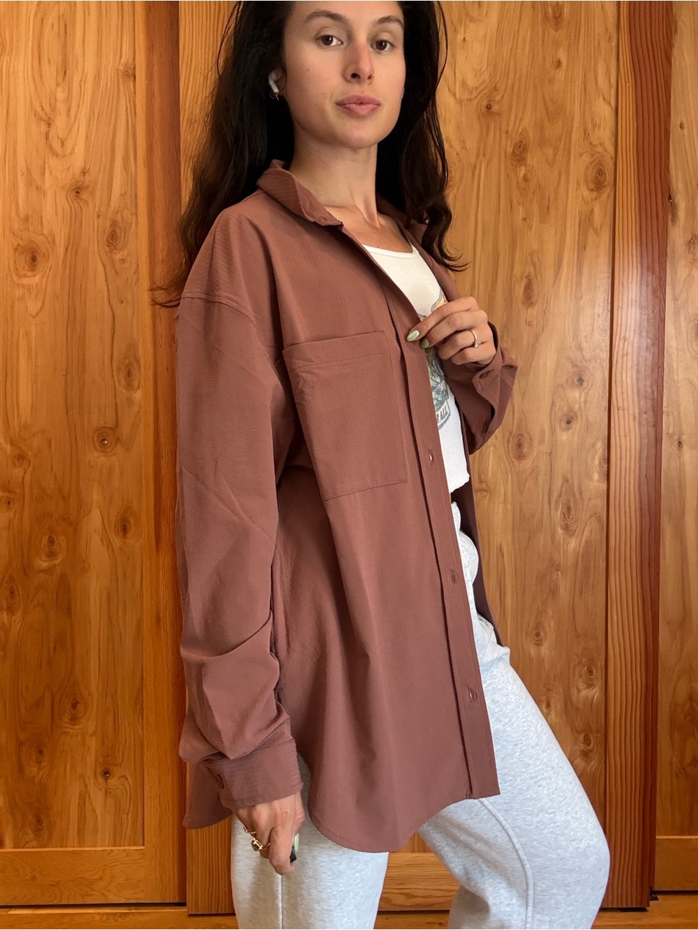 ALO Dreamscape Chestnut Button Down - Picture 4 of 6